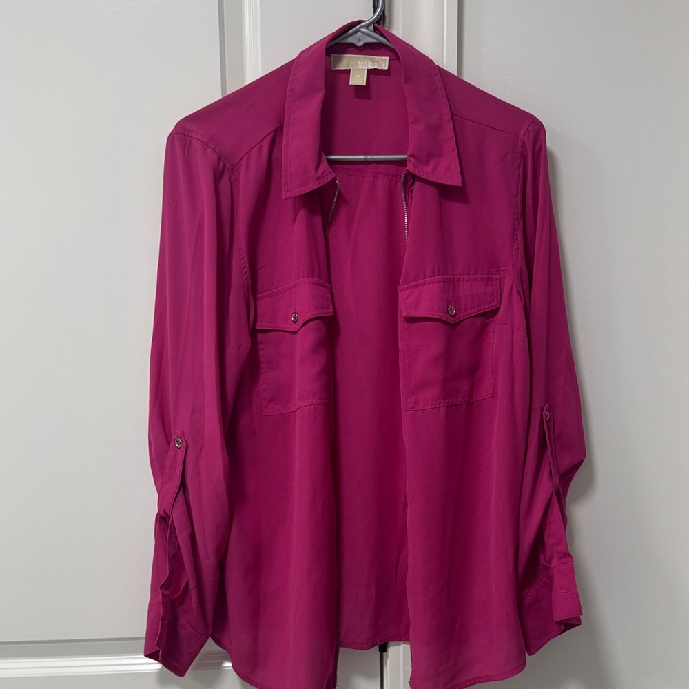 Michael Kors Fuchsia Button-Down Shirt